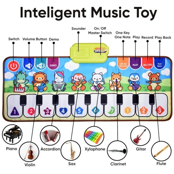 Baby Playing mat with Music and Sound Dance Floor Mat Carpet Folding Piano Mat for Kids Blanket Touch Mat for 1-6 Year Old Boys Girls(80 * 30 cm/1 pcs) - Image 3