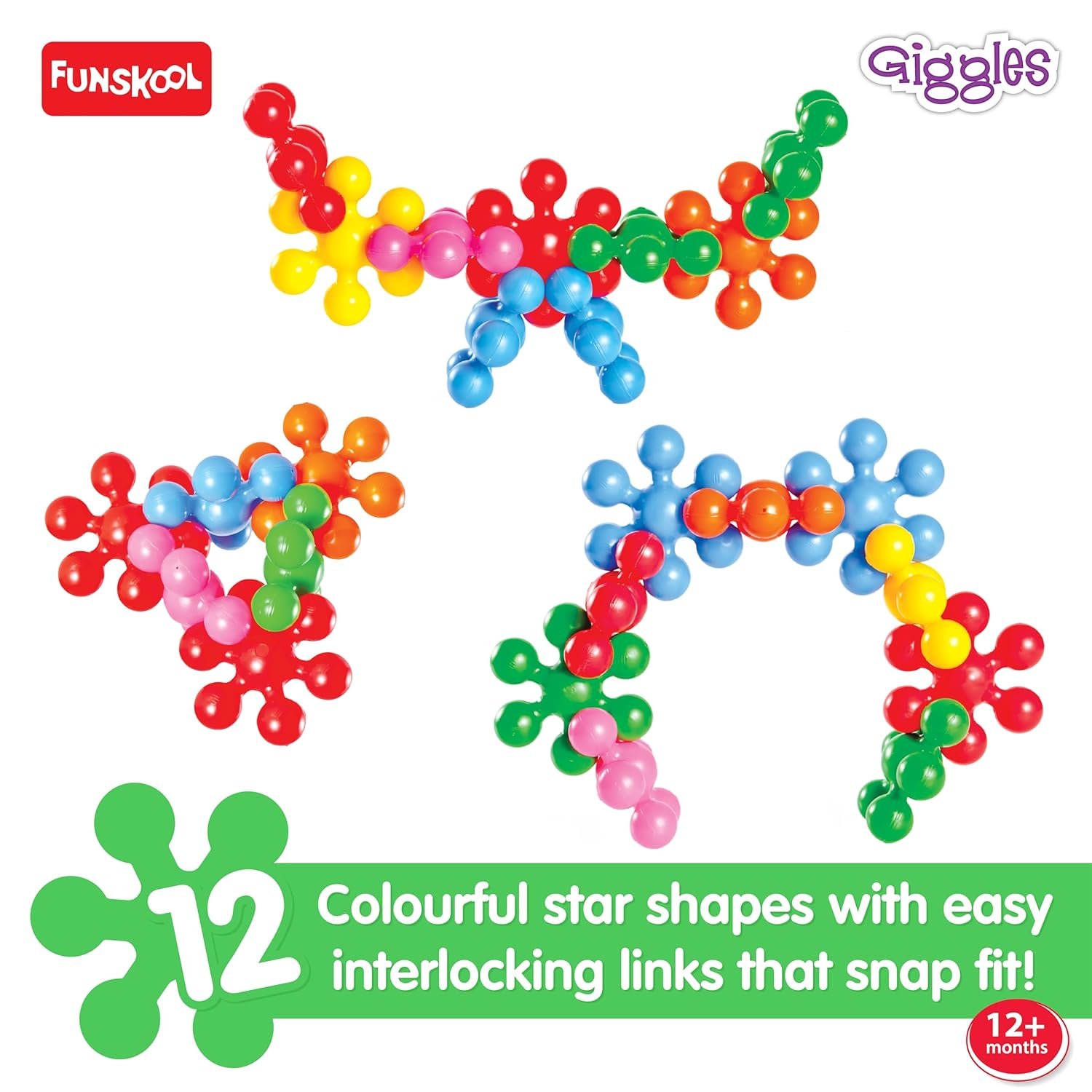 Giggles Funskool Star Link, Educational & Creative Construction Toy Blocks for Kids, Encourages Learning & Development, Fun Activity for Preschoolers, Gift Set for Kid, Age 6+ Months - Image 4
