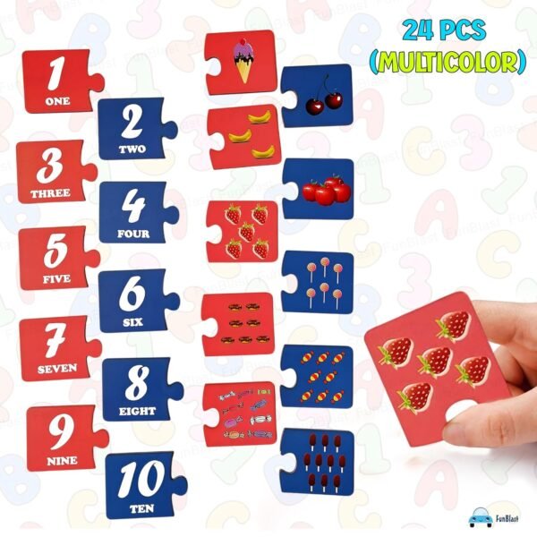 FunBlast Wooden Number Jigsaw Puzzle for Kids Jigsaw Puzzle for Kids of Age 3-5 Years – 24 Pcs (Multicolor) - Image 6