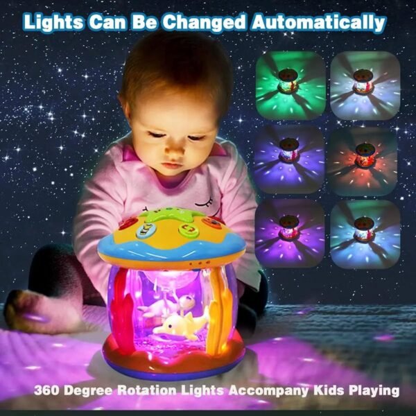 Kidology Rotating Pacific Drum Baby Musical Toys 0-3 Years Light Up Projector Infant Tummy Time Toys Sensory Toddler Toy Birthday Gifts for Girl Boy Learning & Education Toy - Image 6
