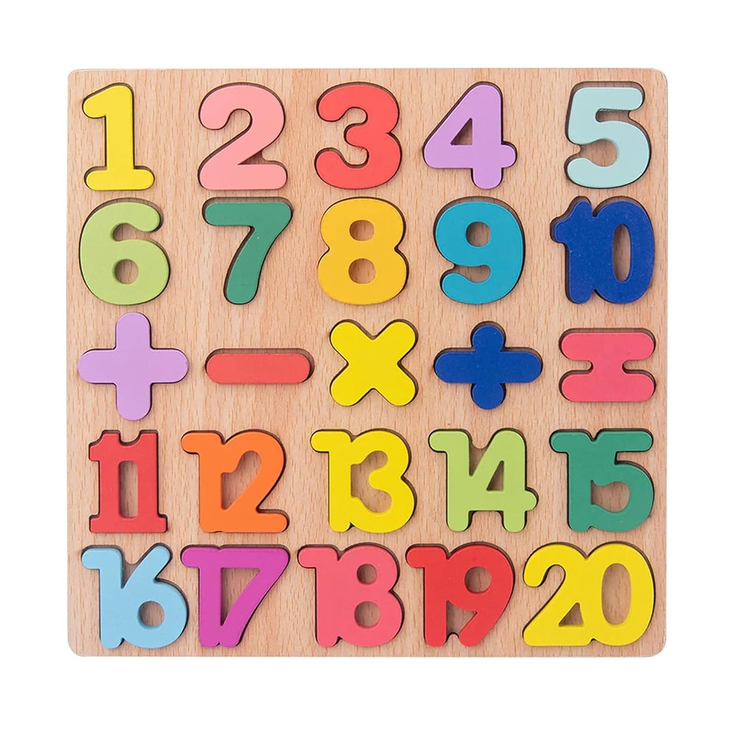 Kidology Wooden Puzzles for Toddlers for Kids Preschool Learning Toys, Wooden Montessori Toddler Puzzles Wooden Alphabet, Number, Shape Puzzles for Kids 2-4 Years Old (Number Puzzle)