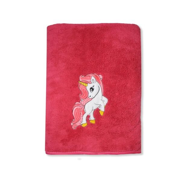 Microfiber Kids Bath Towels Quick Dry Super Absorbent Super Soft Bath Towel for Babies Toddler-Baby Towel for Boys and Girls (Red (Unicorn Design), Pack of 1) - Image 5