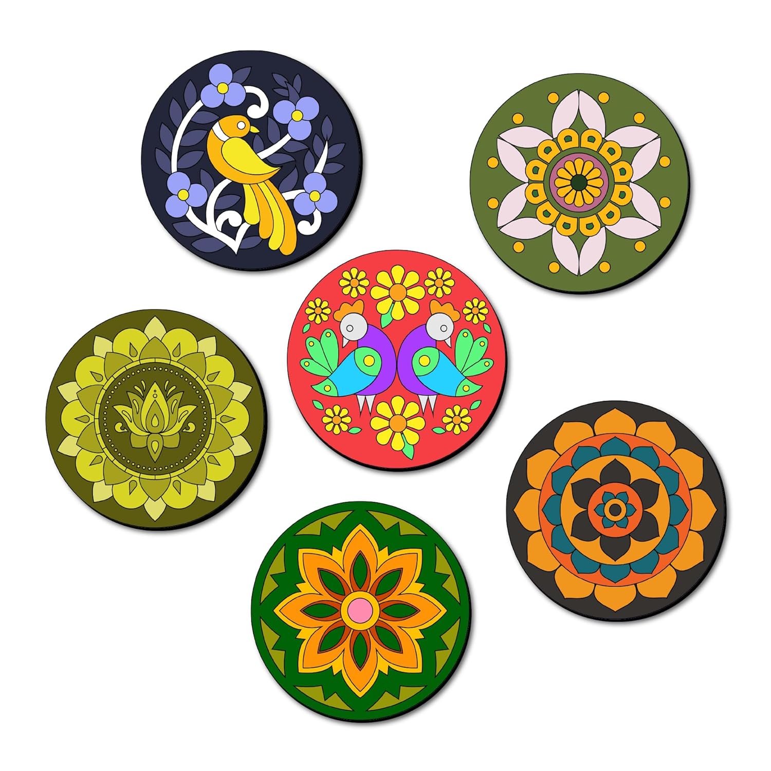 Mini Leaves Wooden Mandala Art Kit for Kids 6-12 and Adults | Beginner Mandala Drawing Kit with Set of 6 | Wooden Mandala Art Painting kit - Image 2