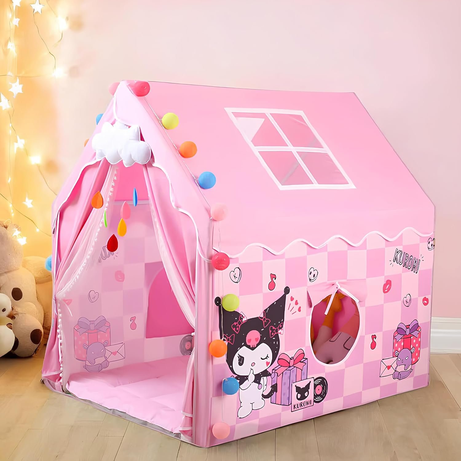 Colorfull and Extremely Light Weight Indoor and Outdoor Kids Play Tent House for 3-8 Years Old Kids Girls and Boys (Pink CAT-*98) - Image 4