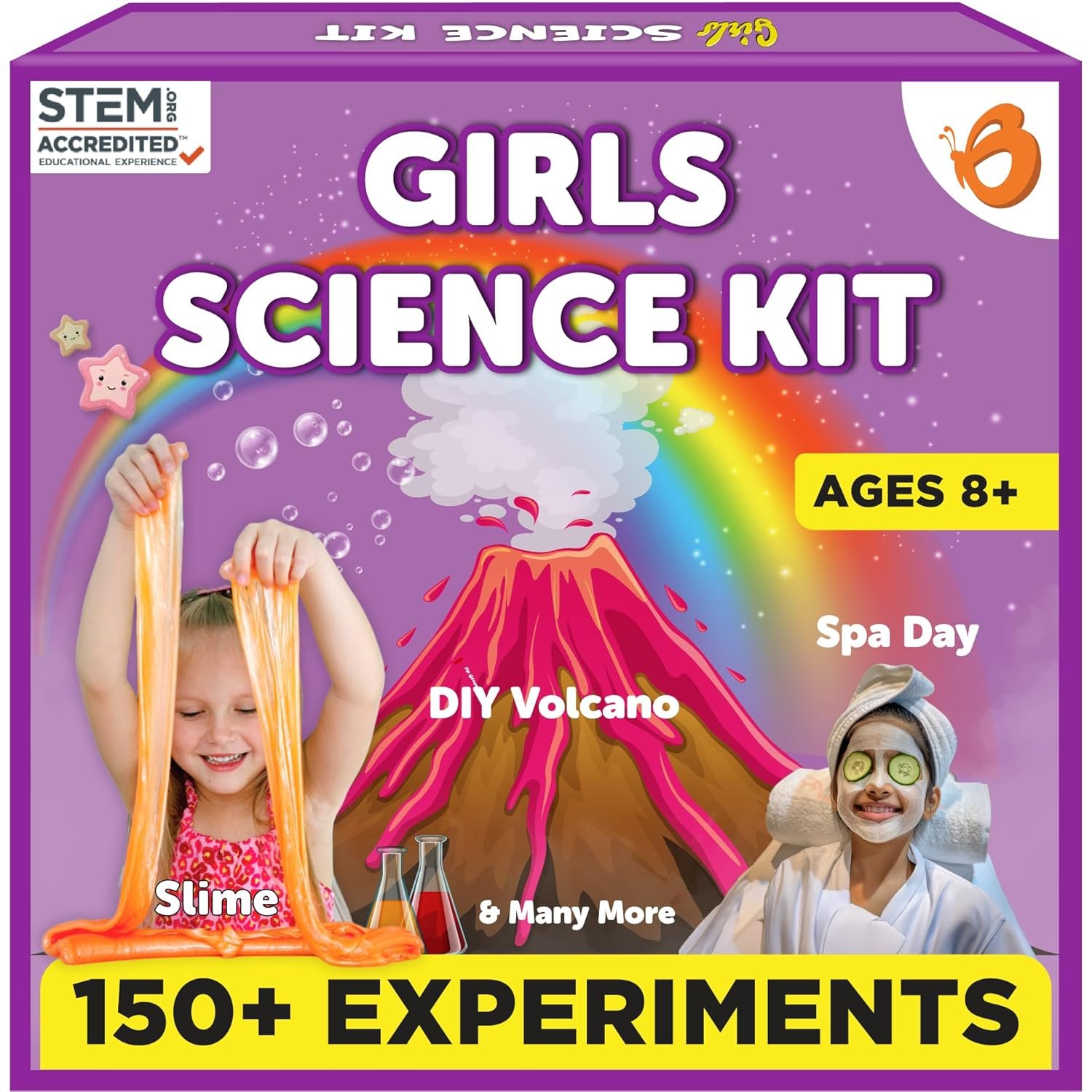 ButterflyEduFields Girls Science Kit for Kids Ages 8 9 10 11 12 Years | 150+ Science Experiment Kit | Birthday Gifts for Girls Age 8-10-12-14 | Fun STEM Learning and Educational Toys