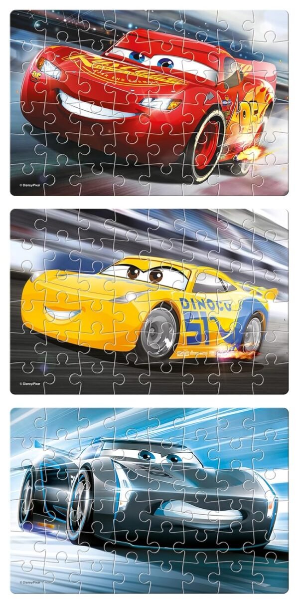 Frank Disney Pixar Cars 3 (48 Pieces) 3 in 1 Jigsaw Puzzle for Kids Above 5+ Years - Fun & Challenging Brain Booster Games - for Focus and Memory - 11314 - Image 3