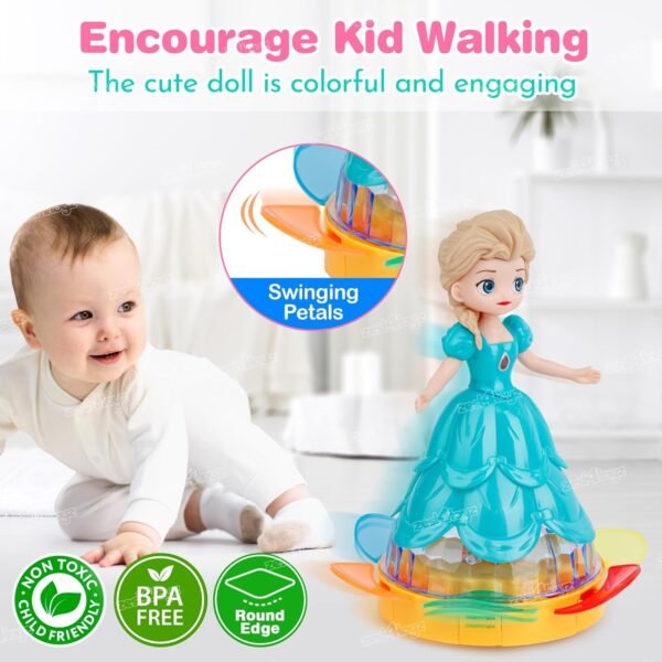 Zest 4 Toyz Musical Toys for Kids Dancing Doll 360 Degree Rotating Light & Sound Toy Bump and Go Action for 1 Year Old Baby Boys & Girls - Random Design (Pack of 1) - Image 4