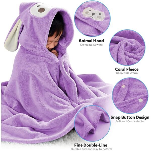 Baby Bath Towel with Hood, Ultra Soft Hooded Baby Towels Super Absorbent Bathrobe Blanket Perfect Shower Gifts for Boys or Girls, Newborn, Babies, Infant and Toddlers 27.5 - Image 4