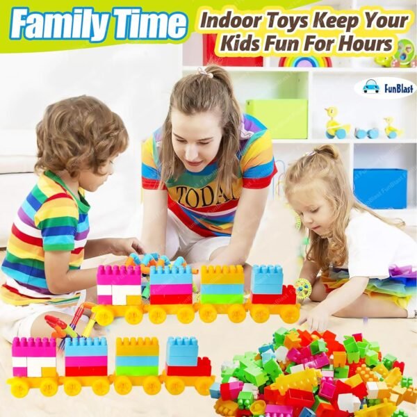FunBlast Toy Building Blocks - DIY Blocks with Wheel for Kids - Learning and Education Toys for Kids - 290+ Pcs (Multicolor) (290 pieces) - Image 2