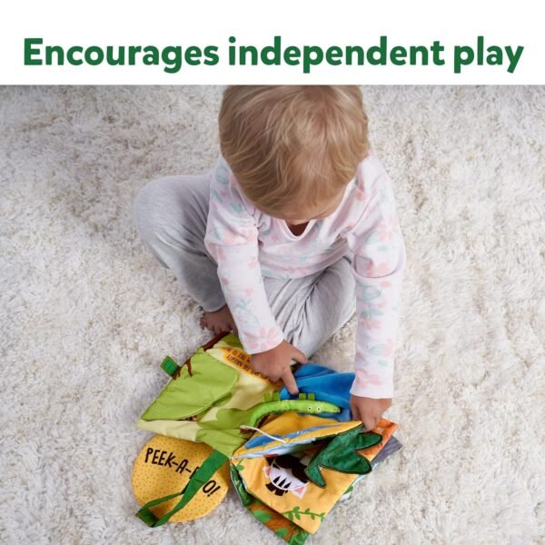 Skillmatics Peek-A-Boo Jungle Book - Soft Cloth Book for Baby, Infant & Toddler Toys, Crinkle Pages for Sensory Play, Gifts for Ages 6 Months and Up, Multicolor - Image 4