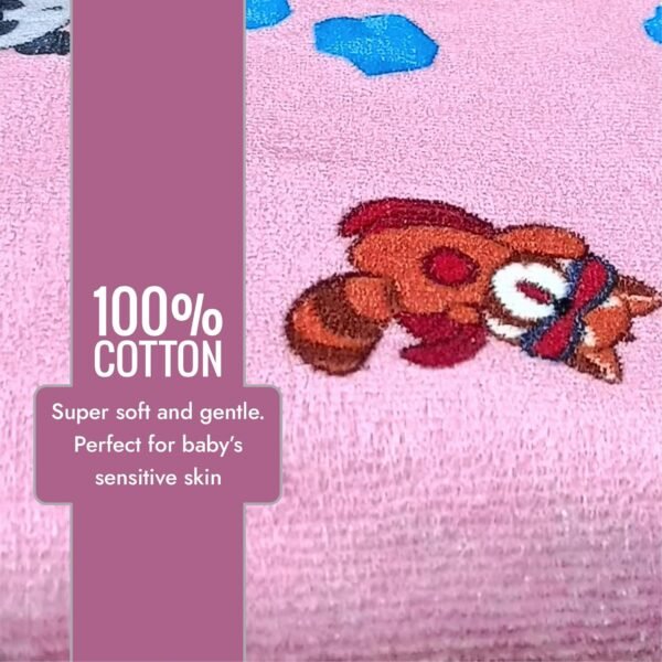ECOSENSE® Kids Bath Towel Cotton Towel Printed Character Cartoon Ultra Soft Fully Absorbent 360 GSM, 60X120CM (Super Pandas) - Image 4