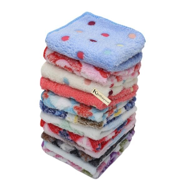 Microfiber Small Size Face Towel/Handkerchief/Rumal - 400 Gsm/Extra Soft And Super Absorbent Face Towels For Women\'S, Kids And Newborn Babies - Set Of 12 - (1 Dozen)-(25X25 Cm), Multi