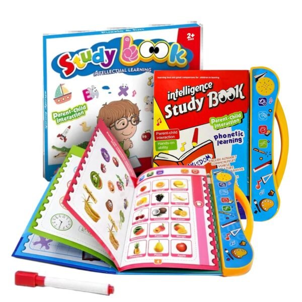 Kidology Electronic Educational Musical Phonetic Learning Interactive Children\'s ABC Letters, Words, Numbers, Shapes, Sound Colorful Talking Book for 0-3 Year Kids