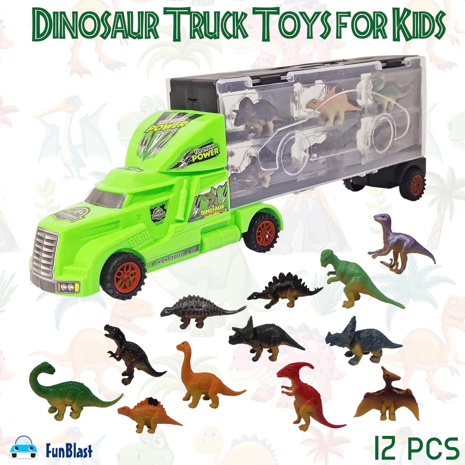 FunBlast Dinosaur Truck Toys for Kids - Dinosaur Carrier Transport Truck Toy Vehicles for 3+ Years (Random Color) - Image 6