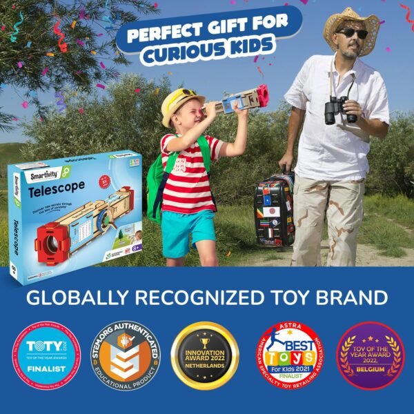 Smartivity Telescope Toy for Kids Age 8-9-10-11-12-13-14 Years Old | Measure Height & Distance | Birthday Gift for Boys & Girls | DIY Science Toys for Kids 8-14 Year| STEM Kit - Image 6