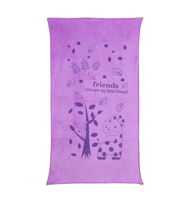 Combo of Kids Bath Towel for Girls Boys -Premium Microfiber Quick Drying Towels for Unisex Kids - Cartoon Print Wash Dry Cloth Towel for Babies Toddlers, 60 x 120 CM, Blue & Purple - Image 4