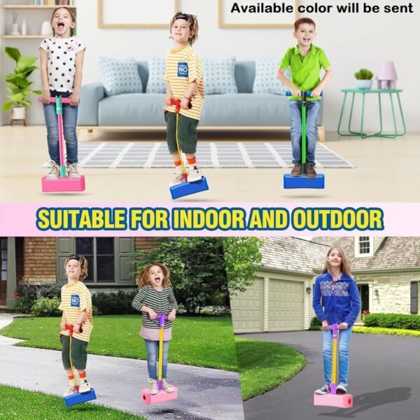 Jumping Pogo Stick Foam Pogo Jumper for Kids, Toys for 3-8 Year Old Boys Girls Outdoor Toys Indoor Toys Fun Gifts Multicolor (Pink) - Image 4