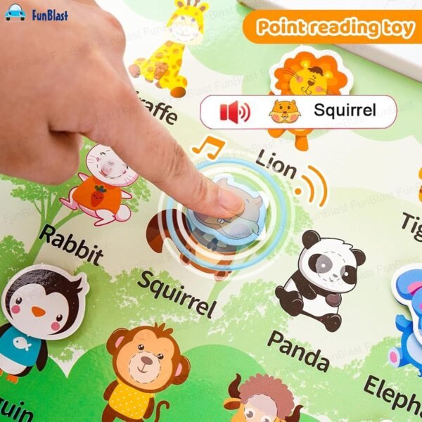 FunBlast Interactive Children Book -Musical Zoo Animal Educational Phonetic Learning Book for 3 + Year Kids, Boys, Toddlers, Zoo Theme DIY Point Reading Toys Music Book - Image 3