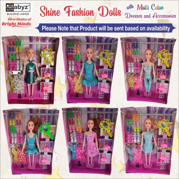 ABYZ Fashion Doll Set with Sparkling Green Dress, Multiple Shoes and Accessories, Girls Toy 3-5 Years, Multicolor - Image 4