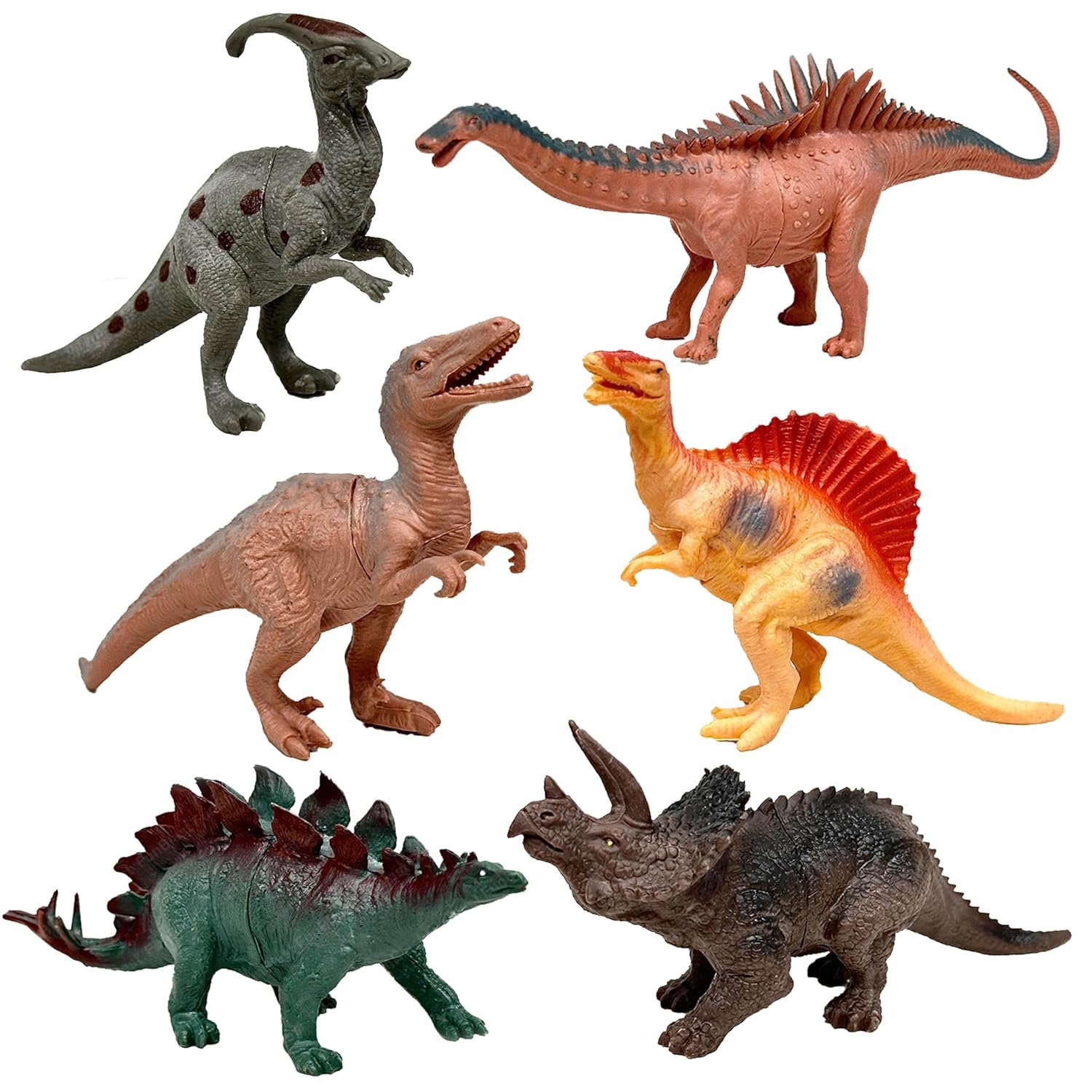 FunBlast Dinosaur Toy for Kids, Pack of 6 Pcs Dinosaurs Animals Figures Toys for Kids, Boys, Dinosaur Toys for Kids, Animal Figure Play Set for Kids, Boys, Girls - Multicolor