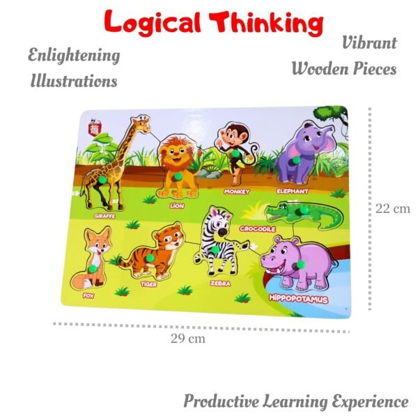 MABLE Educational Wildlife Puzzle Game for Kids, Wooden Puzzles for Boys & Girls, Shape Sorter Puzzle Games for Kids Age 2 Years Old & Above, Increase Concentration & Develop Skills - Image 2