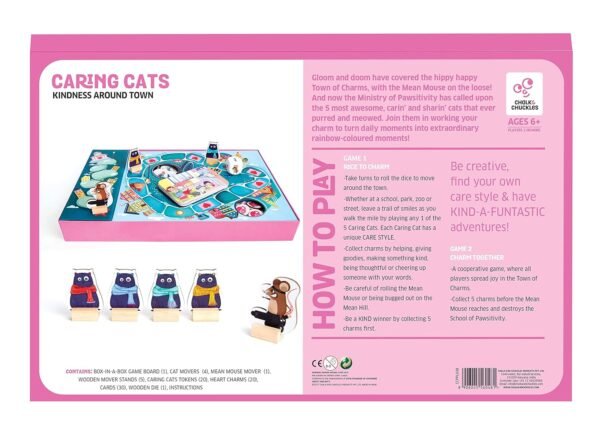Chalk and Chuckles Kid Caring Cats Kindness Around Town, Board Game, Ages 6-12 Years Old, Family Game, Fun with Values and Learning - Multi Color - Image 5