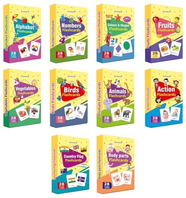 Premium Flash Cards for Kids Early Learning | Easy & Fun Way of Learning 1 Year to 6 Years Babies Smart Toys (Combo Set of 10) - Image 2