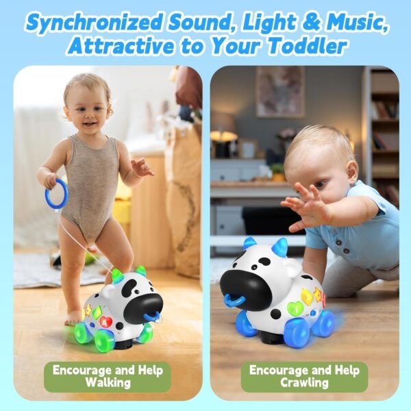 Musical Toys 1 Year Old Boy Girl, Bilingual Cow Baby Toy for 6-12-18 Months, Learning Toddler Toys for 1 + Year Old Gift, 1st Birthday Gifts, Crawling Walking Toys 7 8 9 Month - Image 2