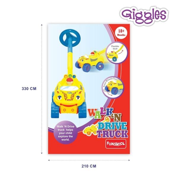 Giggles Funskool Walk N Drive Truck, Fun & Development Toy for Babies, Encourage Walking In Infants, Improve Balance & Coordination, Stimulate Senses, Multicolour, Gift Set for Kids, Ages 18+ Months - Image 2