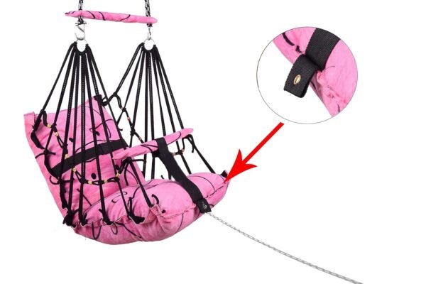 Swing for Kids Cotton Baby Swing Chair for Kids Baby\'s Children Folding and Washable 1-5 Years with Safety Belt/Home, Garden Jhula for Babies | Cradle | (P. Pink) - Image 5