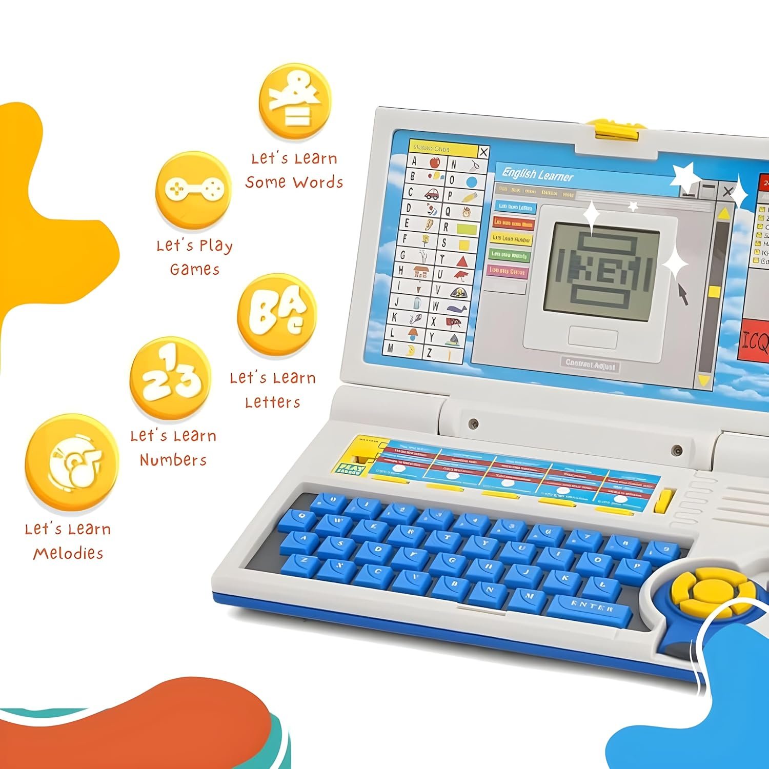 KITTER Learning Laptop for Kids | Computer Educational Toy for Kids with LED Screen Display with New Plug n Play Feature | Toy Laptop for Boys Girls | Laptop Notebook Computer Toy for Kids (Blue) - Image 6