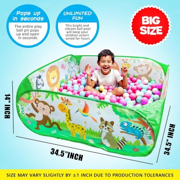 Zest 4 Toyz Play Ball Pool for Kids Zoo-Themed Foldable Pool Indoor and Outdoor Activity Fun Zoo Design for Toddler Boys and Girls (Balls Not Included) - Image 2