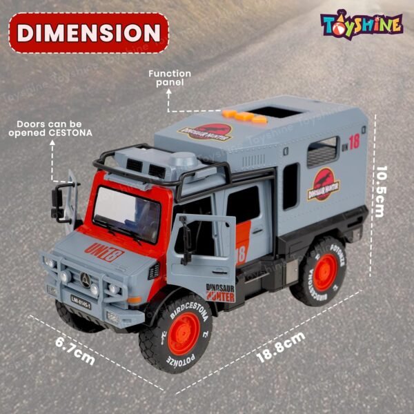 Toyshine Friction Powered Squat Truck Toy with Opening Doors, Light & Music Model Collection Educational Learning Toys for Kids 3-7 Years, Blue - Image 3