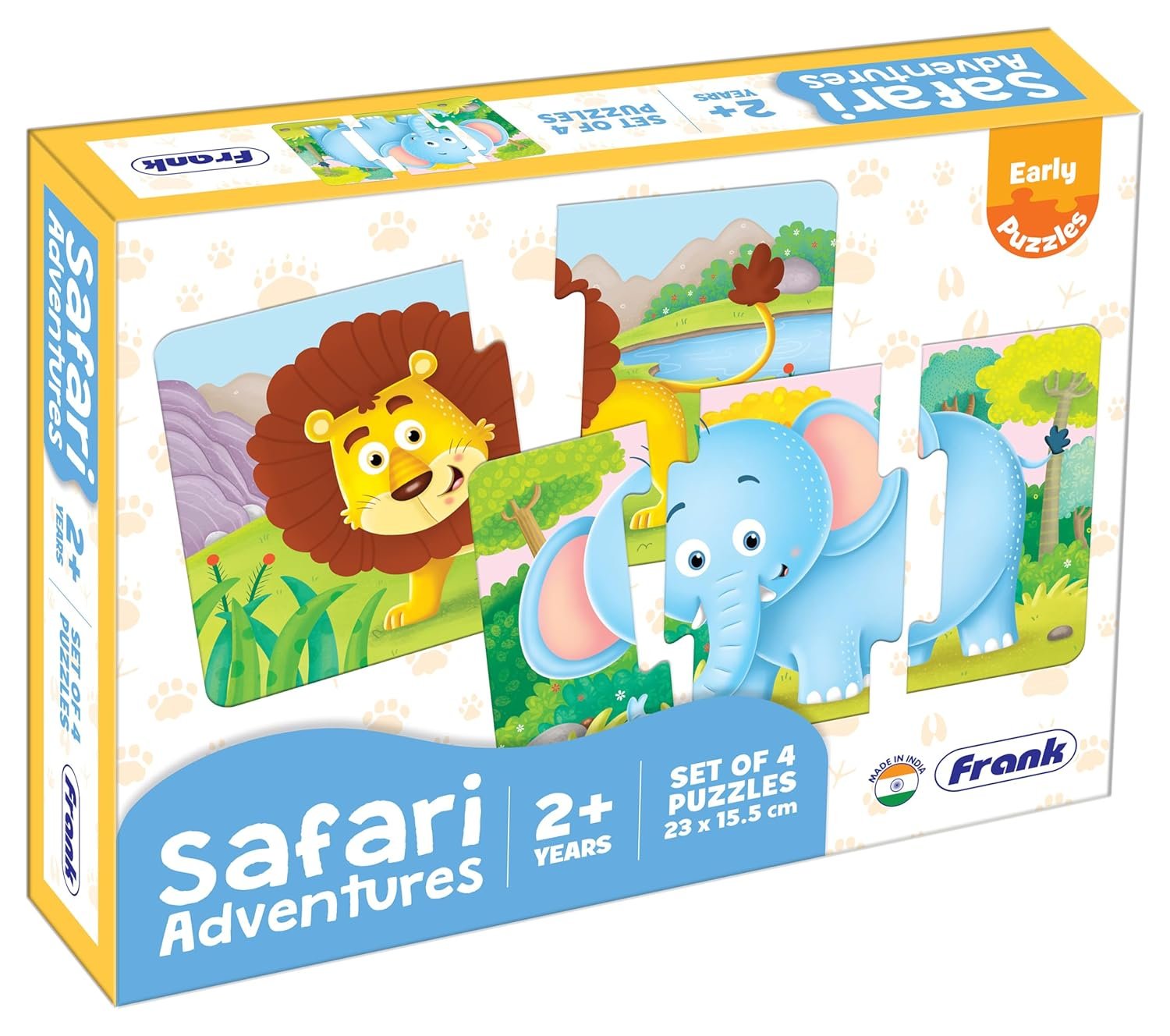 Frank Safari Adventures (Set of 4) 2 Pcs Puzzle -Early Learner Educational Jigsaw Puzzles Set for Kids 2 Years and Above - Educational Toys and Games - 32903 - Image 4
