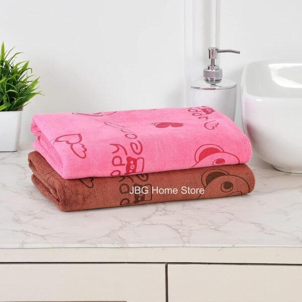 Kids Bath Towel for Girls Boys - Soft Premium Microfiber Quick Drying Towels for Unisex Kids - Cartoon Print Wash Dry Cloth Towel for Babies Toddlers, Pack of 1, 60 x 120 CM, Blue Bear - Image 6