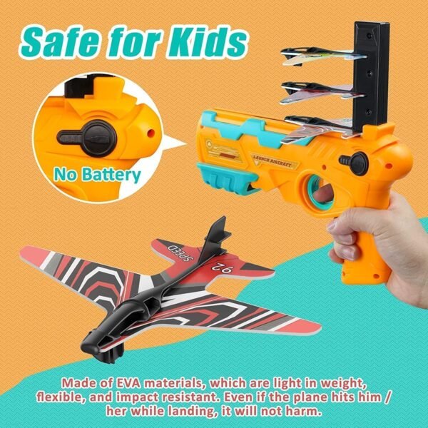 Kids Flying Airplane Toy for 4-8 Years Kids Toys for Kids Ages 4-8 Airplane with Foam Plane, Boys Age 4-8 with One-Click Ejection Airplane Game, Gifts for 4-8 Years Old Boys - Image 3