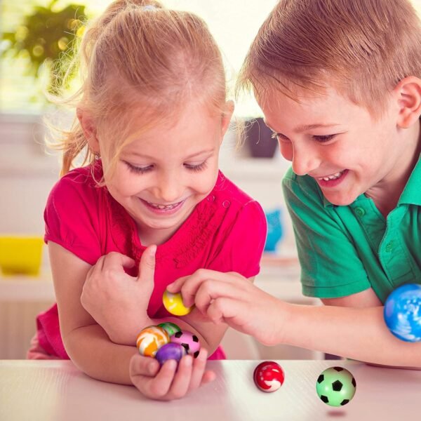 72 Pieces Bouncing Balls Edu-Sports Educational Toy Ball for 3-8 Years Kids Multi Color (Size- 27 mm Diameter)| Soccer - Image 3