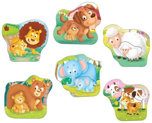 Frank Animals and Babies (Set of 6) 2 Pcs Puzzle -Early Learner Educational Jigsaw Puzzles Set for Kids 2 Years and Above - Educational Toys and Games - 32902 - Image 3