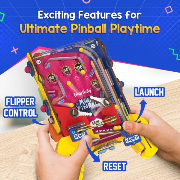 Smartivity DIY Mini Pinball Handheld Game for Kids Ages 6-7-8-9-10-11-12 Years|Hand-Held Exciting Arcade Game I Birthday Gift for Unisex|DIY Science Toy 6-12 Years Old I Screen Free Play,Multicolor - Image 3