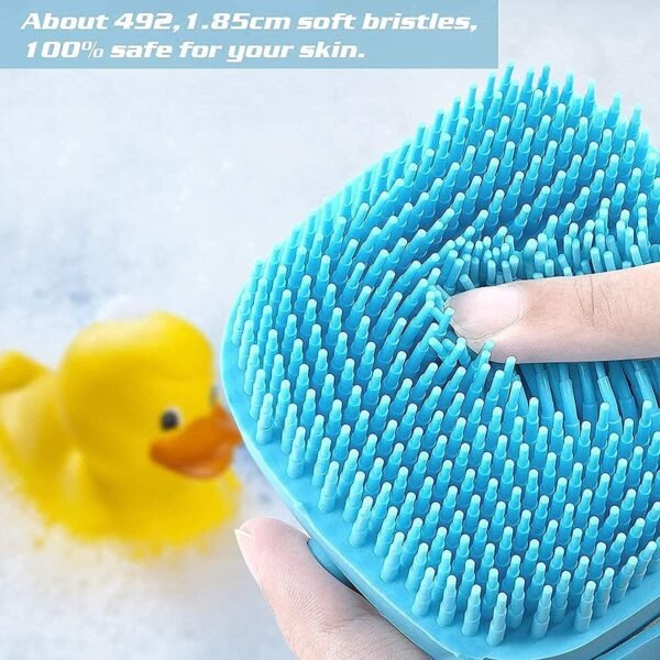 WAZDORF Body Scrubber with Soap Dispenser Brush, Silicone Exfoliating Brushes, Soft Body Exfoliator, Bath Loofah for Babies, Kids, Women, Men and Pets (Standard, 2, count) - Image 6