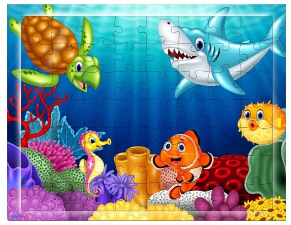 Fiddlys 54 Pcs Wood Jigsaw Puzzles for Kids & Children Age 6+ Animal World and Sea World (Pack of 5) - Image 3