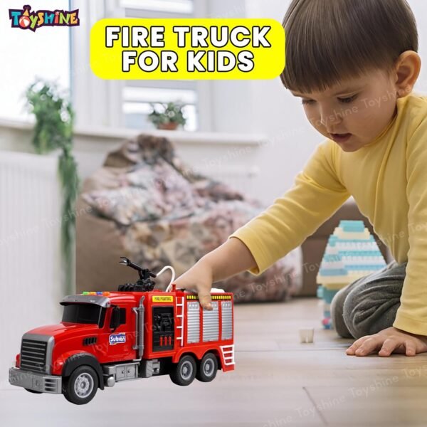 Toyshine 1:14 Scale Friction Powered Realistic Design Fire Rescue Truck with Water Sprinkle Feature | Music & Lights Model Collection Educational Learning Toys for Kids 3-7 Years - Image 6