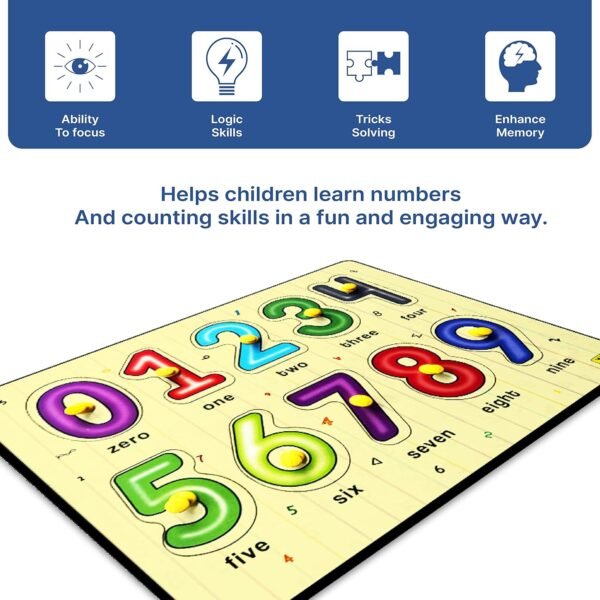 Geometric Shapes Pegboard Wooden Shape Sorter Educational Learning Puzzle For 2-5 Year Kids- 9 Shapes - Image 5
