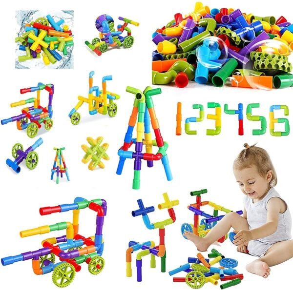 85 Piece Unbreakable Building Blocks Toy with Wheels for Kids,Block Game for 3-8 Years Old Kids Boys & Girls,Random Color(Block Toys for Kids) - Image 5