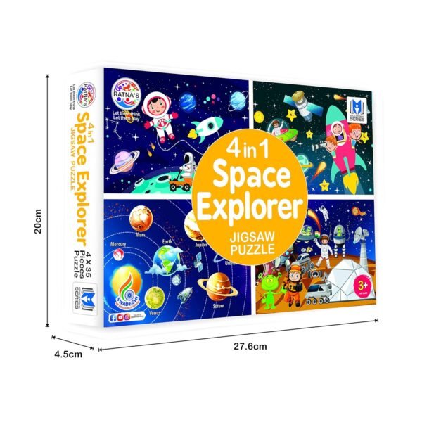 Ratna\'s 4 in 1 Space Explorer Jigsaw Puzzle 140 Pieces for Kids. 4 Jigsaw Puzzles 35 Pieces Each - Image 5
