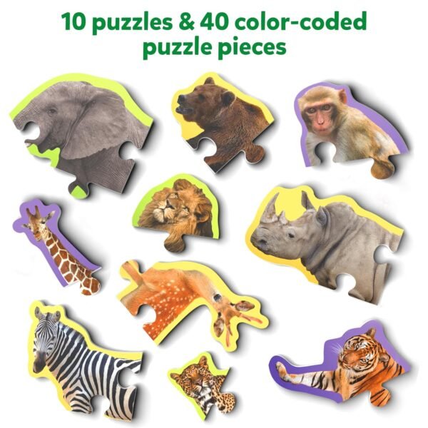 Skillmatics Step by Step Puzzle - 40 Piece Wild Animal Jigsaw & Toddler Puzzles, Educational Montessori Toy for Boys & Girls, Gifts for Kids Ages 3, 4, 5 and Up - Image 3