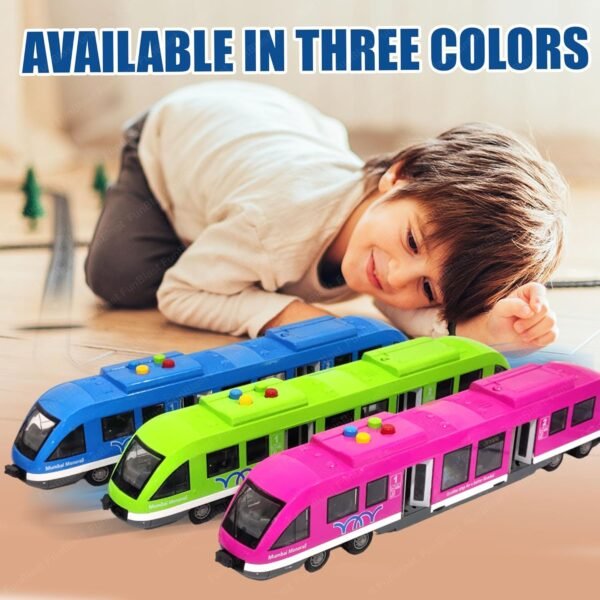 FunBlast Mumbai Monorail Train Toy for Kids, Big Size Train Set for Kids with Light and Sound, Bump and Go Musical Toy Train, Light and Sound Toys for 3+ Year Old Kids (Pink) - Image 5