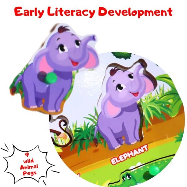 MABLE Educational Wildlife Puzzle Game for Kids, Wooden Puzzles for Boys & Girls, Shape Sorter Puzzle Games for Kids Age 2 Years Old & Above, Increase Concentration & Develop Skills - Image 3