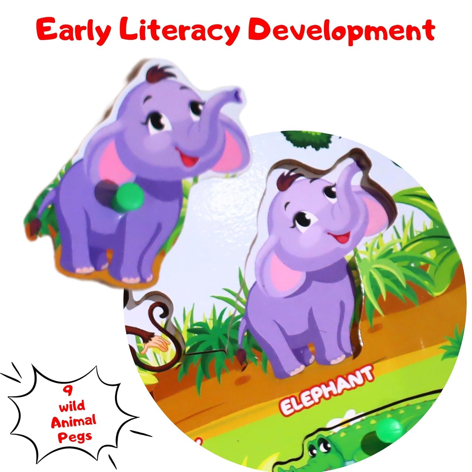 MABLE Educational Wildlife Puzzle Game for Kids, Wooden Puzzles for Boys & Girls, Shape Sorter Puzzle Games for Kids Age 2 Years Old & Above, Increase Concentration & Develop Skills - Image 3