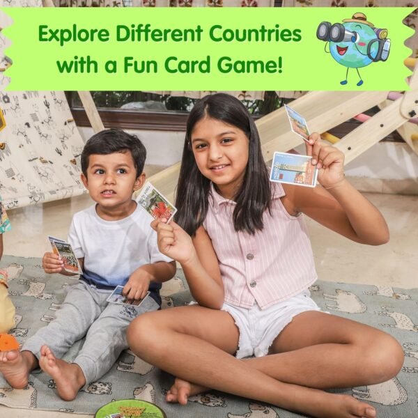 CocoMoco Kids Birthday Return Gifts For Kids Bulk Pack Of 5 Pcs Country Trump Card Game Game Gifts Under 300 For Boys Girls Age 6-8 Yrs 8-12 Years, Learn Flags, Geography Map Educational Learning Toys - Image 2